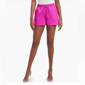 Good American Scuba Drawstring Shorts Fuchsia Pink 3XL